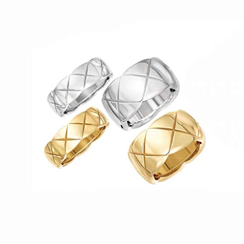 Shapes Studio Gold Ring 18K Gold Rings For Women, Crush Wide Band Gold Ring, Wide Gold Silver Band, Stacking Rings, Gold Wedding Band Minimalist Style (Gold Mid, 8) #TOP1