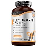 Electrolyte Complex - High Strength Tablets with Added Magnesium, Potassium & Calcium - Muscle Function and Electrolyte Balance - 240 Vegan Tablets - No Synthetic Binders - Made in The UK by Nutravita