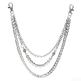 Hosen Kette Herren, Punk Hosenkette Damen, Hip Hop Rocker Accessoires Gothic, Metall Gürtel Kette Pants Chain für Männer Frauen Karneval Fasching Alltag, A