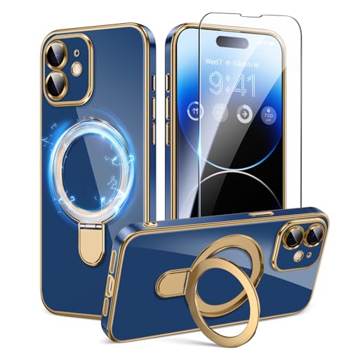 Coque pour iPhone 12 CAPRARO avec anneau magnétique et béquille de 6,1 pouces