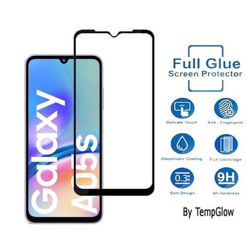 Image of Screen Protector for Samsung A05s 4G (Black) Tempered Glass Edge-to-Edge 6D Screen Guard With Installation Kit