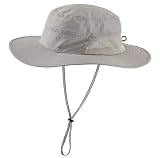 Connectyle Men's Adjustable Fishing Hat Wide Brim Boonie Sun Hat Summer Safari Beach Hat Light Grey