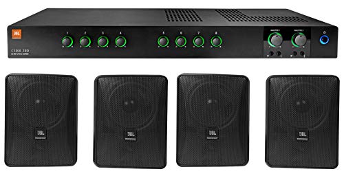 Audiosavings Bundle: JBL CSMA280 Commercial/Restaurant 2 x 80w Amplifier 4ohm/8ohm/70V/100V, 8 inputs Bundle with (4) JBL Control 25-1 5.25
