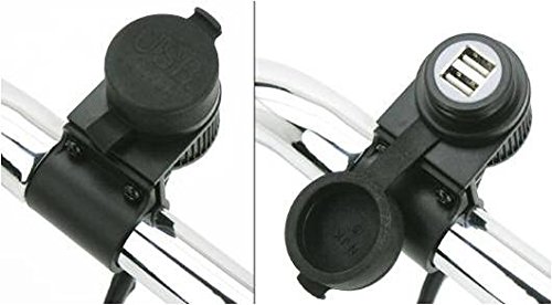 Cargador USB para manillar de moto Harley Davidson, Yamaha, Kawasaki Triumph, Suzuki, Honda.