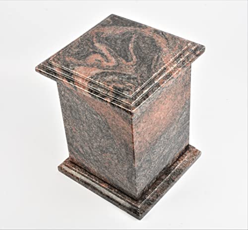 Adult Large Cremation Urn for Ashes, Marble Granite Stone, Outdoor/Indoor/Garden Funeral Memorial GR107 (Himalayan Blue)