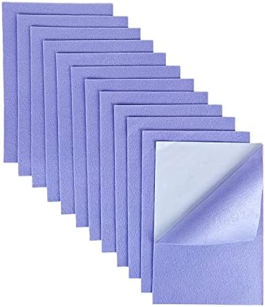 Self Adhesive Felt Sheets, 12 Pieces Sticky Felt Drawer Liner, 20x30cm Felt Sheets with Adhesive, Felt for Crafts (Green)