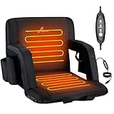 Sportneer Heated Stadium Seats for Bleachers: 3 Heated Modes 6 Reclining Positions Stadium Seats with Back Support for Sport Events Camping Parks Concerts