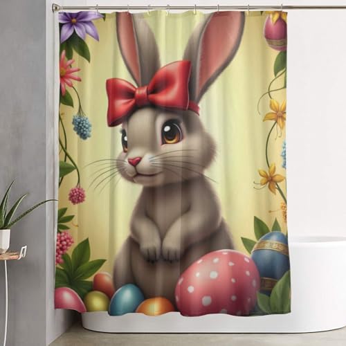 Rideau de douche lapin argenté en tissu 152x183 cm - 8
