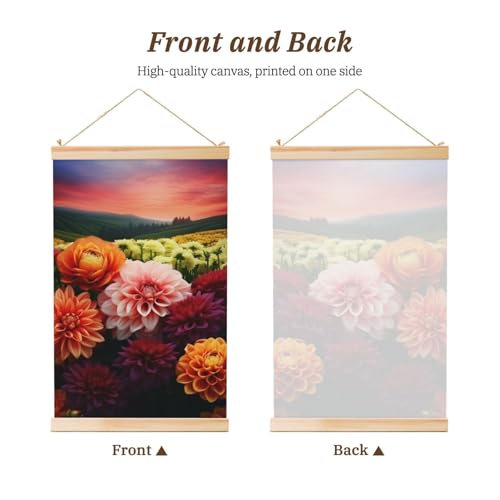 Bannière murale fleurie de style vintage avec support en bois véritable prêt à poser - 2