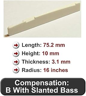 Bone Guitar Saddle - Fits Many Newer Yamaha Guitars - 75.2 mm Length