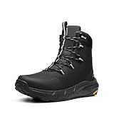 NORTIV 8 Men's Wide Winter Boots Grip on Snow Ice Insulated Waterproof Lightweight Comfortable Hiking Outdoor Boots,Size 10W,Black,SNSB25006M-W