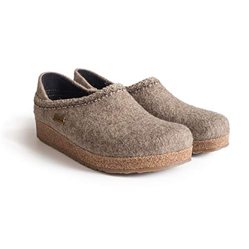 Image of HAFLINGER Grizzly GZH Zigzag Felt Clog Wool Shoe