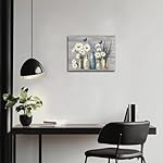 fengyuyi Rustic Flower Canvas Wall Art Bathroom Picture Wall Decor White Daisy Blue Lavender Butterfly Painting Prints for Living Room Bedroom Bathroom Decor 12x16inch - Image 5