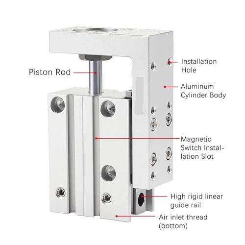 Rail de guidage pneumatique HLH20 pour automatisation de table 60mm