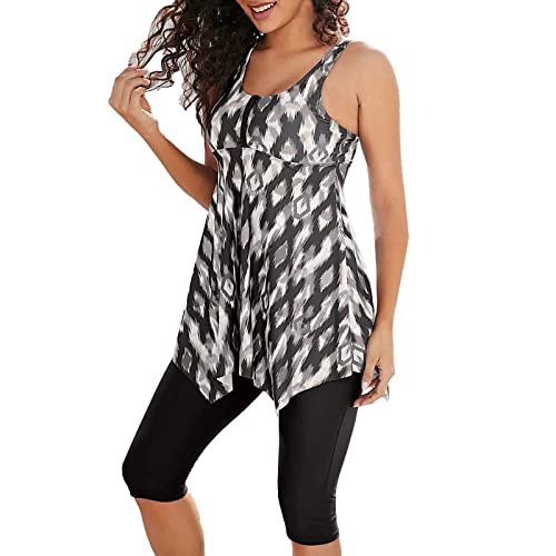 Damen Tankini Set Zweiteilig Badeanzug Große Größen Badekleid Push Up...