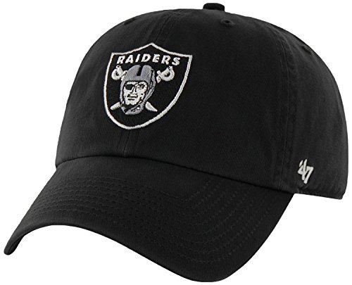 '47 NFL Oakland Raiders Brand Black Basic Logo Clean Up Home Adjustable Hat