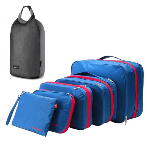 Bee Nesting BeeNesting Waterproof Compression Packing Cubes 5/6/8 sets, Large Travel Packing organizers for Carry on Luggage, 2 Sides Expandable Storage Bags