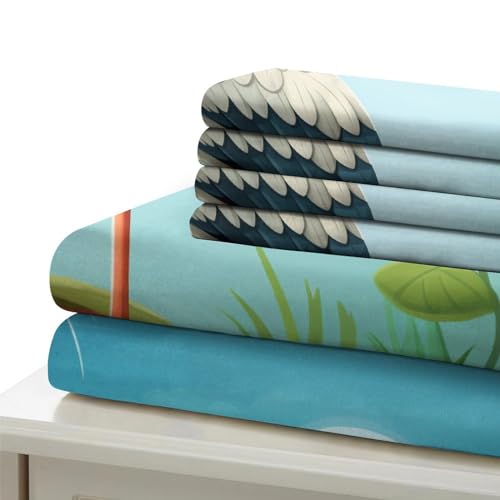 Housse de couette aigrette 3D 200x200 cm en microfibre avec 2 taies d'oreiller