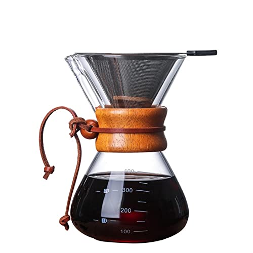 LRFVADW Coffee Machines 400ML High-Temperature Resistant Glass Coffee Pot Hand Maker Machine With Stainless Steel Filter