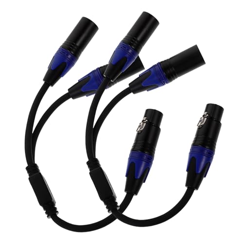 Câble XLR 3 broches mâle double femelle bleu lot de 2 séparateur audio