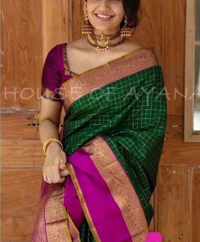 Generic green kanjivaram silk saree – image 3
