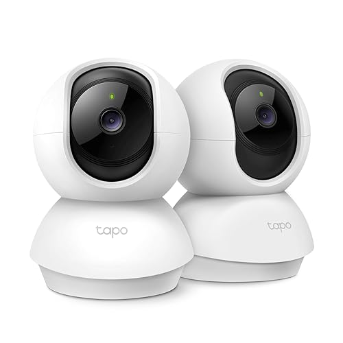 Tapo C210P2 360° 3MP 2K 2304 Full HD 1296P Video Pan/Tilt Smart Wi-Fi Security Camera | Alexa Enabled | 2-Way Audio| Night Vision| Motion Detection | Indoor CCTV | Pack of 2,White