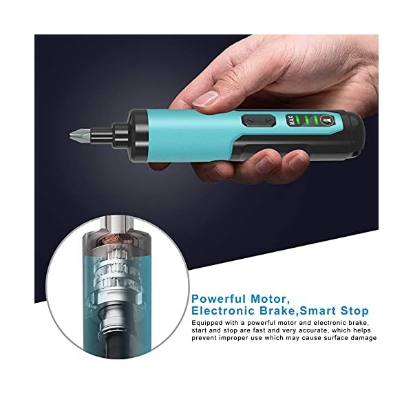 Mini Akkuschrauber,Kiprim Professional Akkuschrauber ES2,4V, 1.3Ah Li-Ion Akku mit Batterieanzeige, 2-Drehrichtung, LED… – Bild 7