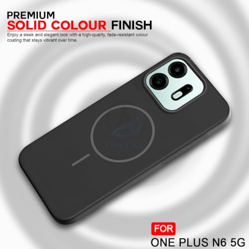 Image of AESTMO Shockproof Back Case Cover for OnePlus N6 5G | Slim Hard Shell | Hard Back Cover for OnePlus N6 5G (Compatible with MagSafe Accessories, Black)