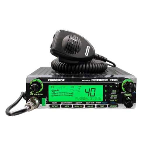 President George FCC AM/FM/SSB CB Radio, CTCSS/DCS, Large 7 Color LCD Display, Weather Channel/Alert, ASC, VOX, Scan Skip, USB Port, NRC, Automatic SWR, PA, SWR and Voltage Protection