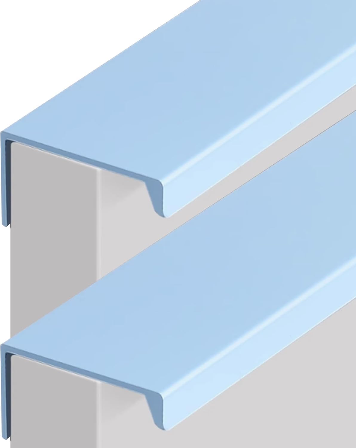 Tnbccxn Blue Cabinet Handles, Concealed Handles, 2 Pcs Wardrobe Finger Edge Pull(,Length 200Mm)