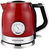  Electric? Kettle 1.8L Electric Kettle en acier inoxydable Cuisine Smart Whistle Kettle Ta Potainer avec le commandement de commande de température de l\'eau Kettle (couleur: SF2046 Rouge, taille: