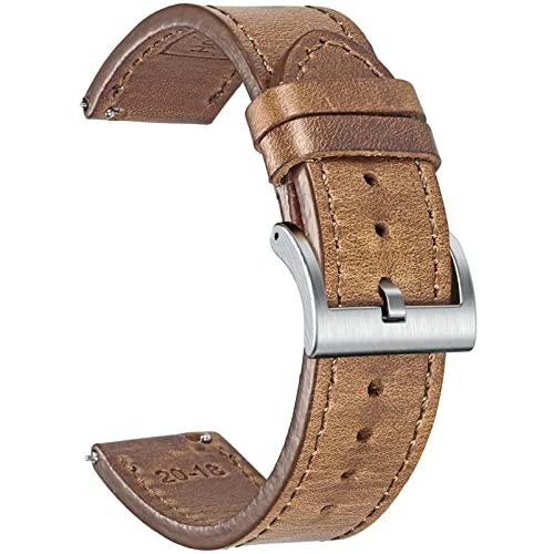 Pulseras 20mm, correa cuero Horween Vintage, recambio rápido para relojes tradicionales o inteligentes, hombre o mujer