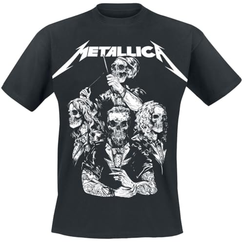 Générique Metallica S&M2 Crâne Costume Homme T-Shirt Manches Courtes Noir M 100% Coton Regular/Coupe Standard