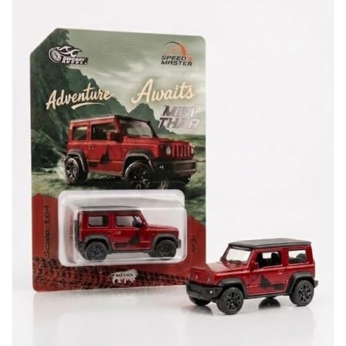Image of Mini Style Die Cast Metal Red SUV Toy Car 1:64 Scale Collectible Off Road Adventure Vehicle Model for Kids Play Display Premium Miniature Car Gift Durable Metal Body Realistic SUV Model