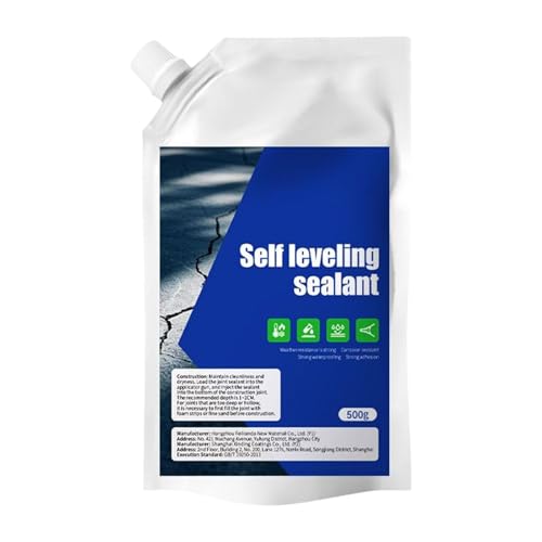 Rellenador Grietas Hormigón Exterior - 500ml Agente Reparación Cemento | Parche Autonivelante Mortero | Impermeable Alta Elasticidad Sellador para Calzada, Tejado, Pared, Suelo, y Piscina