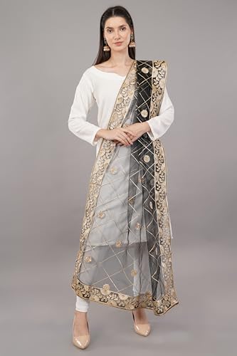 Net Dupatta with Gota Work/Lightweight Sheer Shawl/Scarf/Wrap2