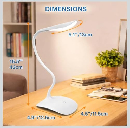 Image of Rechargeable LED Study Table Lamp White Pack of 1
