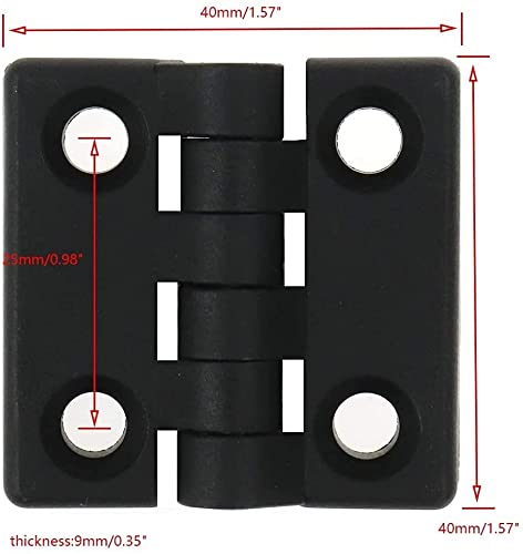 Tsnamay 40Mmx40Mm Black Plastic Cabinet Door Reinforced Ball Bearing Hinge -10Pcs #TOP1
