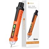 Neoteck Détecteur de Tension Sans Contact 12 1000V, Test de Fil de Phase/Neutre, Buzzer Sonore & Lumineux, Lampe de Poche, AC 50 500Hz, Stylo Testeur de Tension NCV
