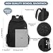 Black School Backpack for Girls Women Waterproof High School Book Bag Cute Backpack for Men Teens Boys, Lightweight Simple Middle School Back Pack Daypack