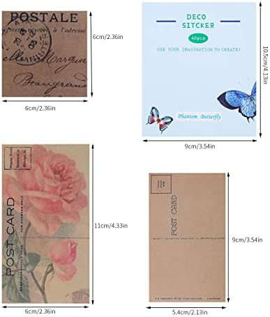 300 Pcs Scrapbooking Paper and 120pcs Flower Butterfly Stickers, Vintage Journaling Supplies Aesthetic Decorative Stationery Paper Scrapbook Accessories for Diary Album Drawing Travel Journal