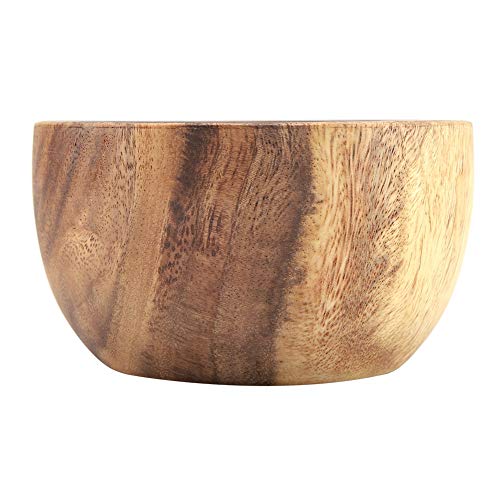 Nimoa Bol en Bois d'Acacia Massif pour Soupe, Salade, Riz - Fait à la Main - Ustensile de Cuisine (13 * 7cm)