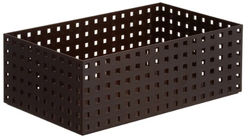 ライクイット (like-it) キッチン収納ケース 350 ワイド L ブラウン 日本製 幅35x奥21x高12.5cm 9046 積み重ねできる 小物収納