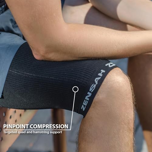 zensah thigh compression sleeve - support for pulled hamstring quad strain groin compression wrap for men and women