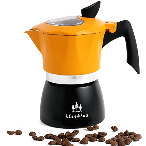 Kleeklea Stovetop Espresso Maker, Premium Aluminum Moka Pot 3 Espresso Cups, Percolator Coffee Pot, Cuban Coffee Maker Italian Coffee Maker Greca Coffee Maker Camping Coffee Pot #TOP22