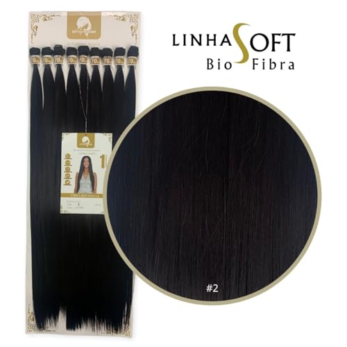 Cabelo Liso Orgânico Bio Fibra Premium Linha Bio Macia Estylo Mulher Entrelace 70cm 340g Textura, Br