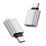 Meliya Adaptador USB C a USB 3.0 2 Piezas Macho a Hembra Conversor USB-C OTG para iPhone 17/16/15 Pro MAX Air MacBook Pro iMac iPad Samsung Galaxy Huawei Xiaomi(Plata)