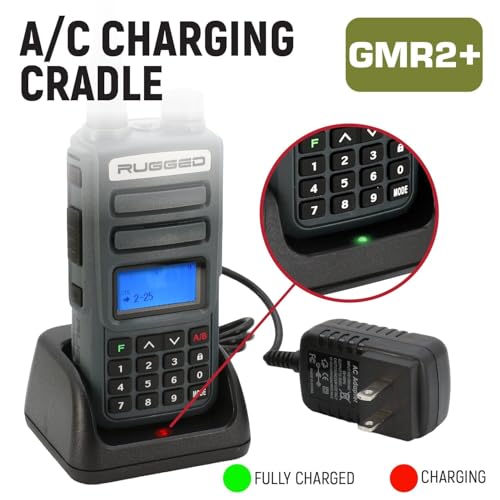 Rugged Radios 2 Pack GMR2 Plus GMRS Handheld Two Way Radio Grey 2 Watt Long Range Walkie Talkie for Hiking Off Roading Events Warehouse Communication