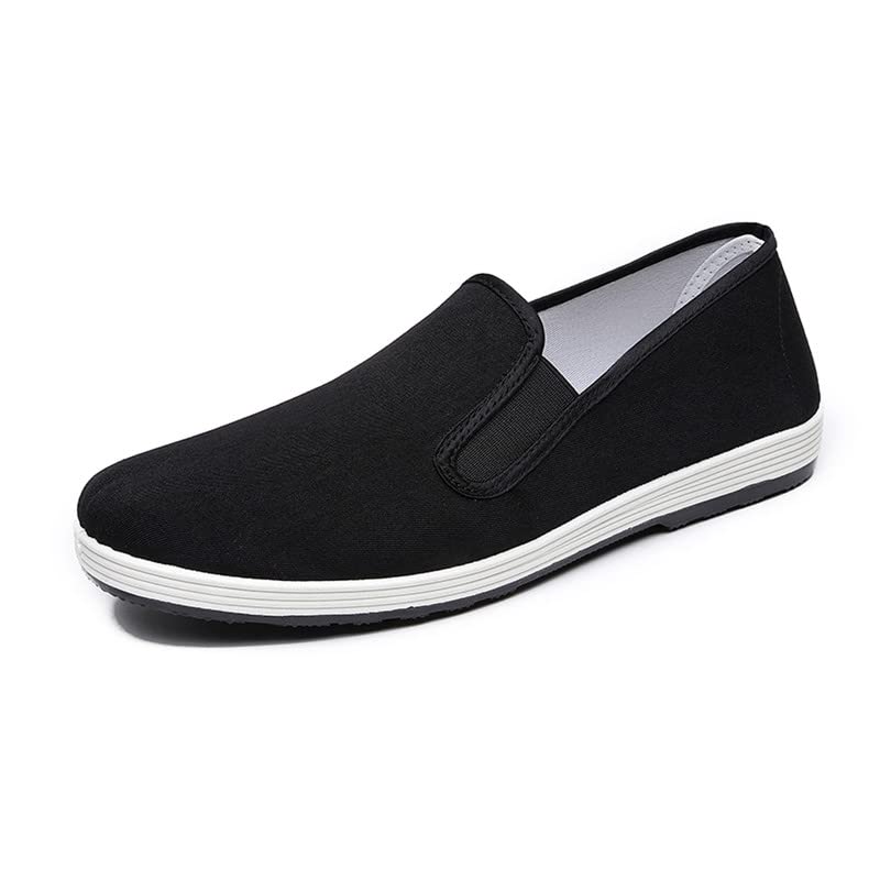 Tai Chi Shoes Unisex Kung Fu Shoes for Martial Arts Karate Slip-on Chinese Beijing Shoe Rubber Sole Black