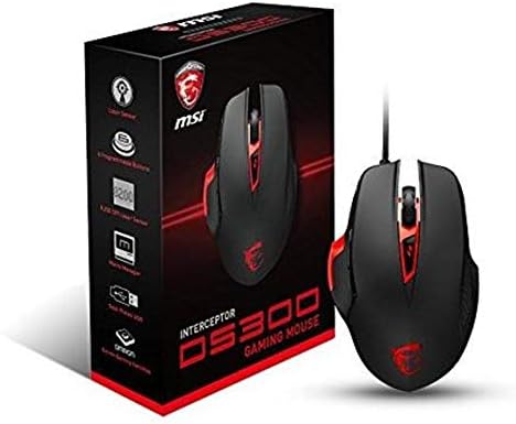 MSI Interceptor DS300 Programmable Ergonomic Laser Gaming Mouse (S12-0401290-D22)